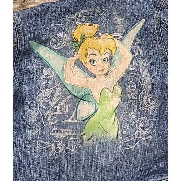 DISNEY STUDIO COLLECTION TINKERBELL BUTTON UP DENIM JACKET GIRLS LARGE 10/2 - Picture 2 of 5